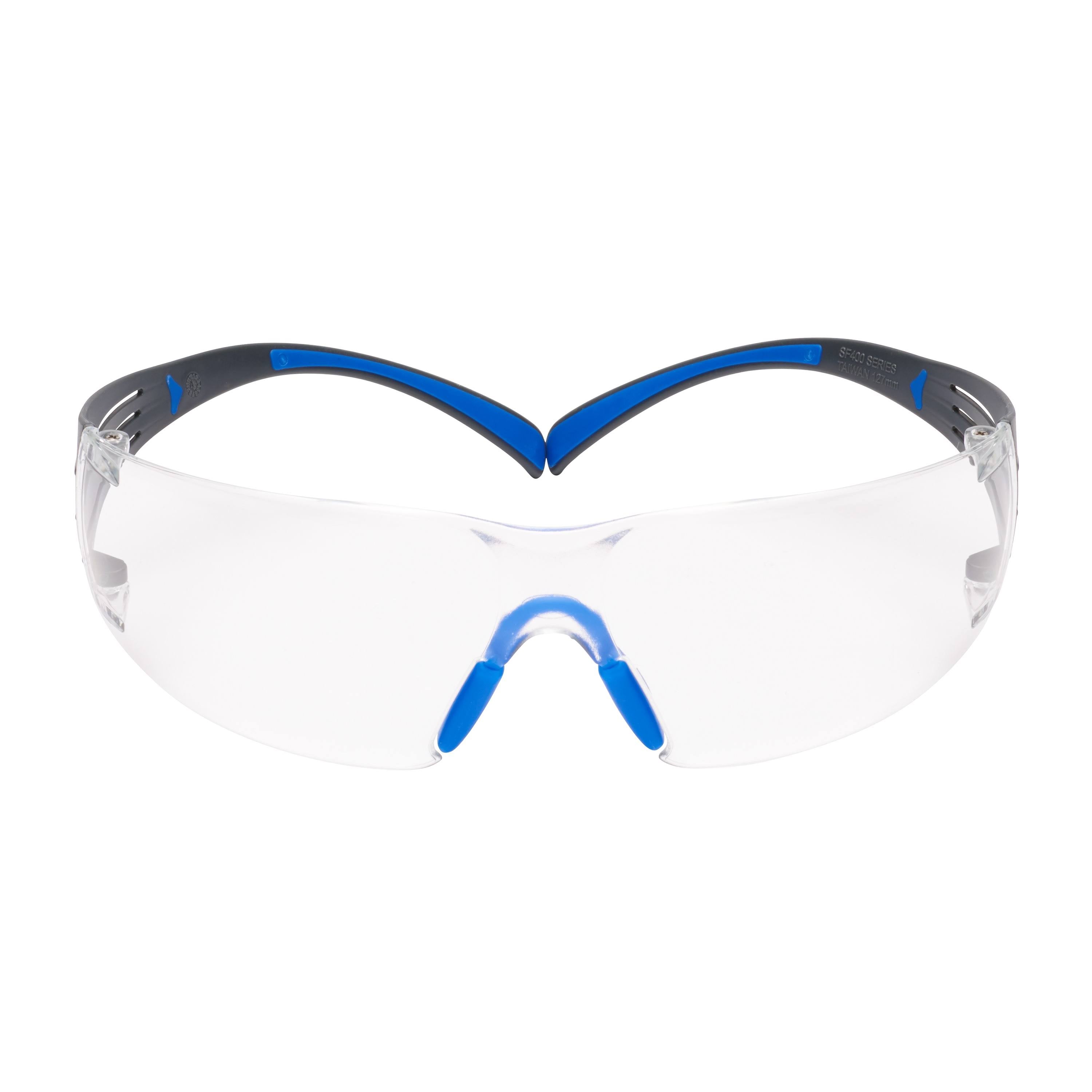 Blue/Gray Clear Anti-Fog Safety Glasses V9207