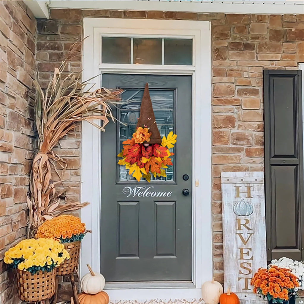 Fall Wreath with Autumn Maple Leaf T518