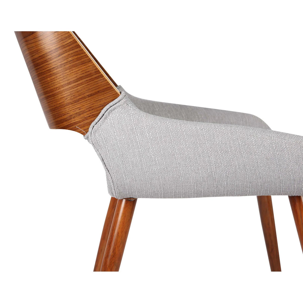 Gray Fabric Dining Chair with Walnut Wood O78413