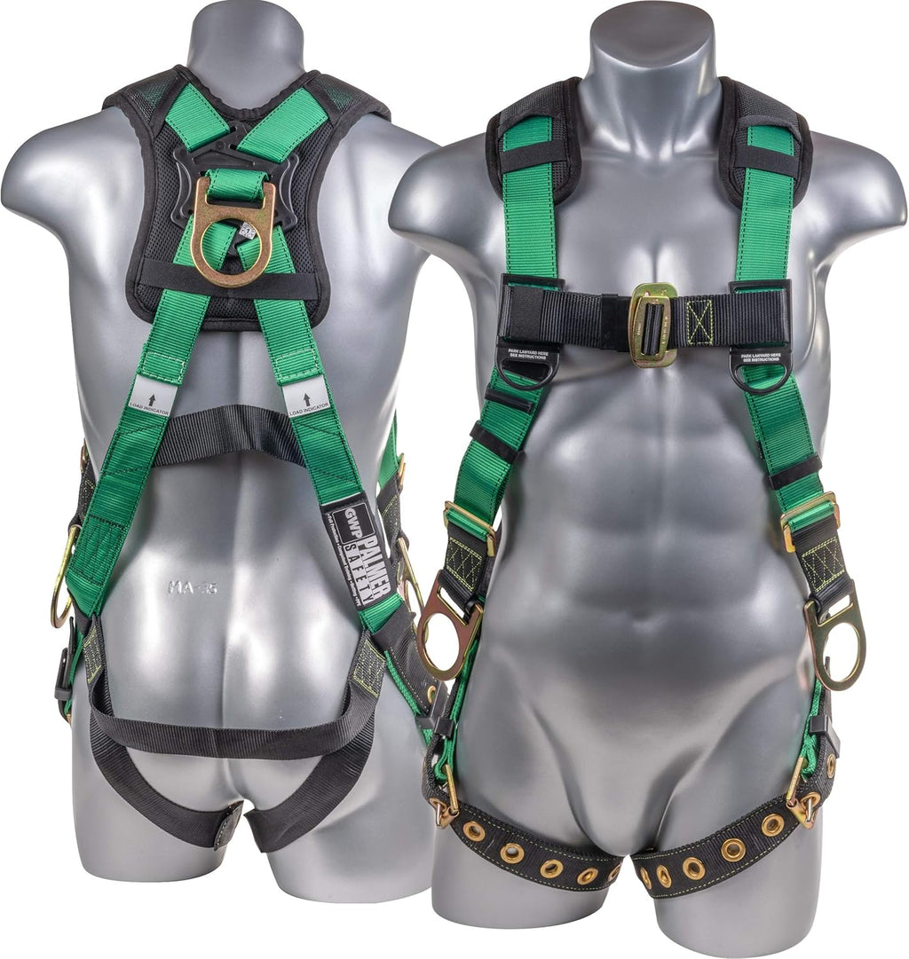 Full Body Harness with 5 Point Adjustment, Dorsal D-ring, Grommet Legs, Side D Rings, Fall Indicators E83173