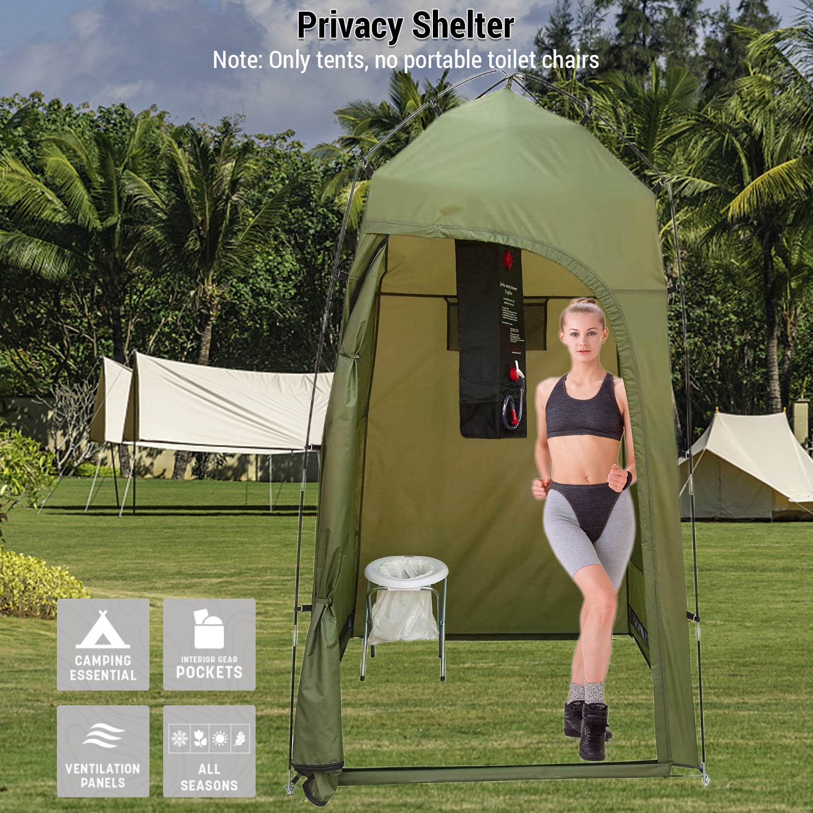 Shelter Tent with Portable Toilet for Camping B710676