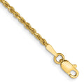 14K 6 inch 1.75mm Diamond-cut Rope Chain with Lobster Clasp L980109