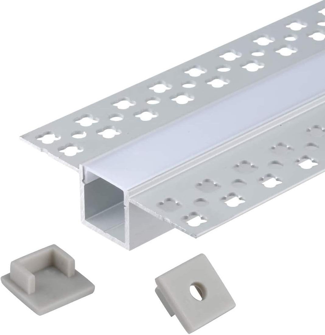 Trimless Drywall LED Channel with Clip-in Diffusers and End Caps for LED Strip Lights Q563