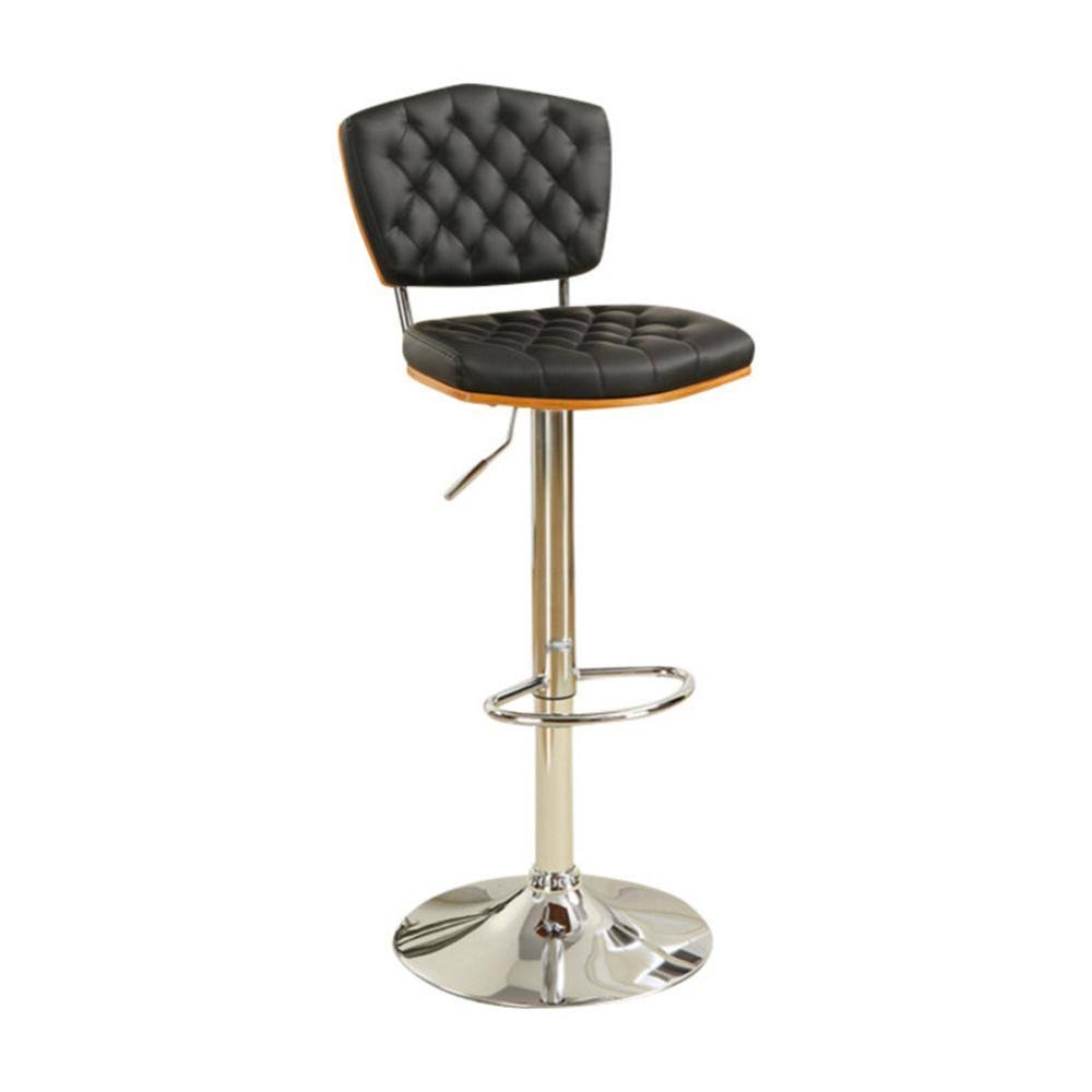 Black Tufted Barstool Set of 2 V978