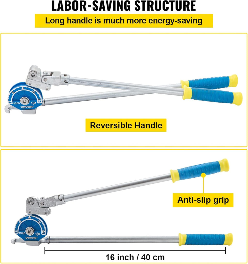Tube Bender, 1/2 inch Manual Bending for Aluminum and Stainless Steel Pipes S689221