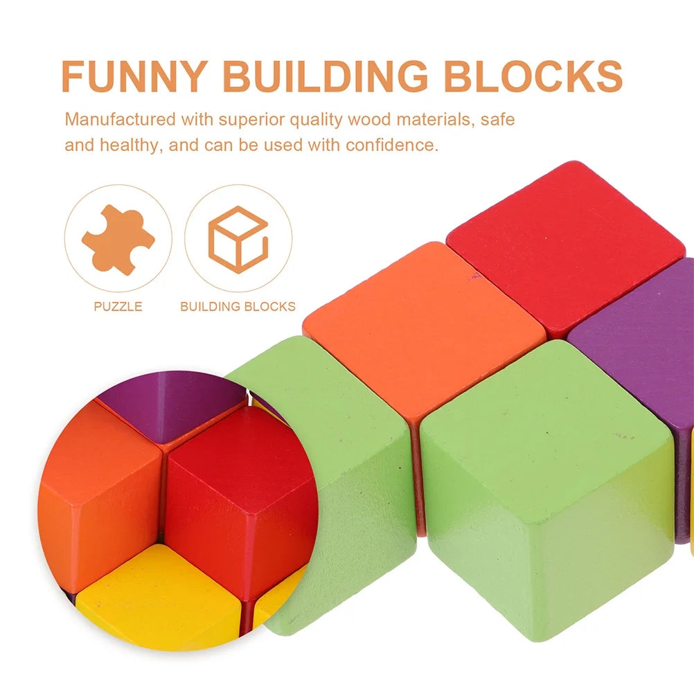 60pcs Colorful Wooden Building Blocks Stacking Game I29480