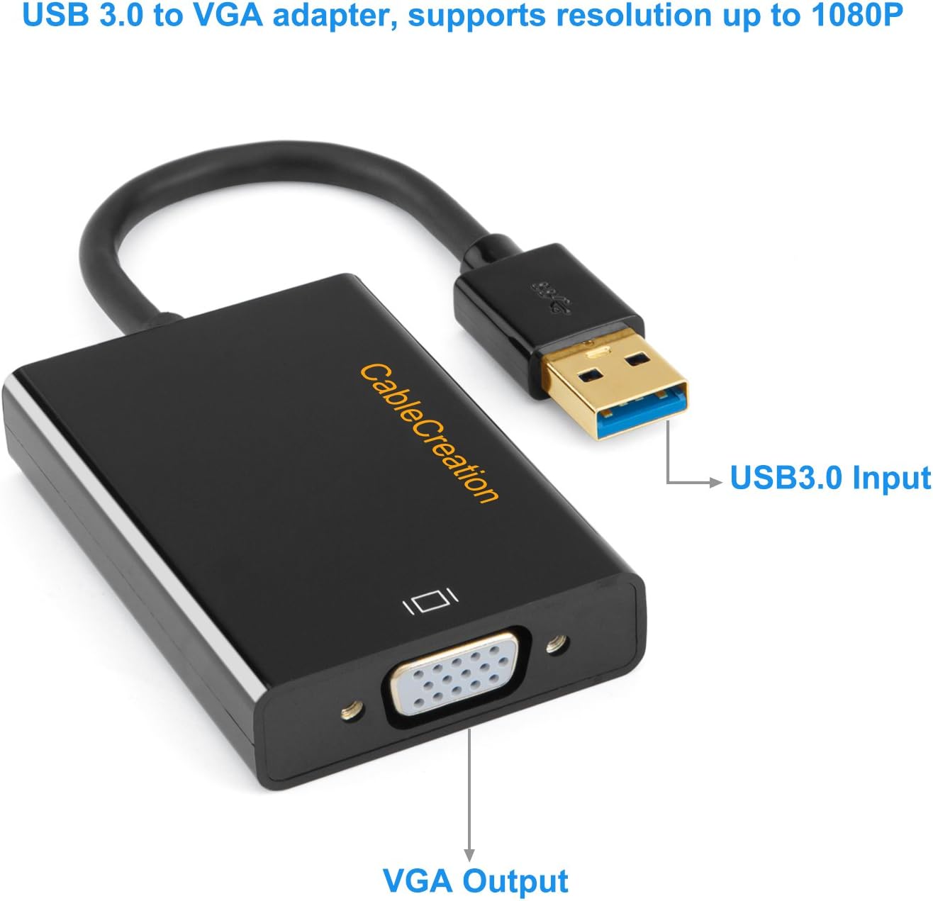 USB 3.0 to VGA Adapter, Black I354693