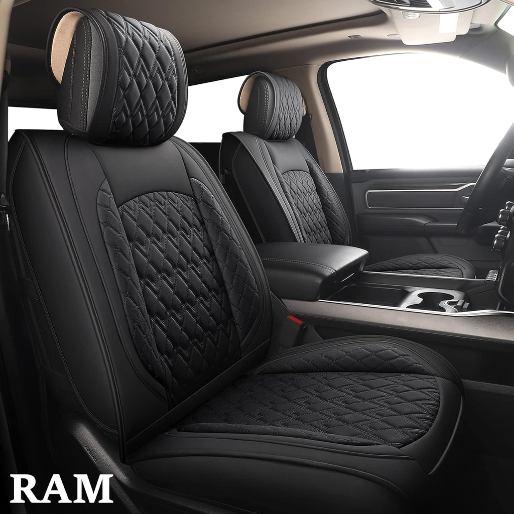 Black-Grey Waterproof Synthetic Leather Seat Covers (5 PCS Full Set) D77824
