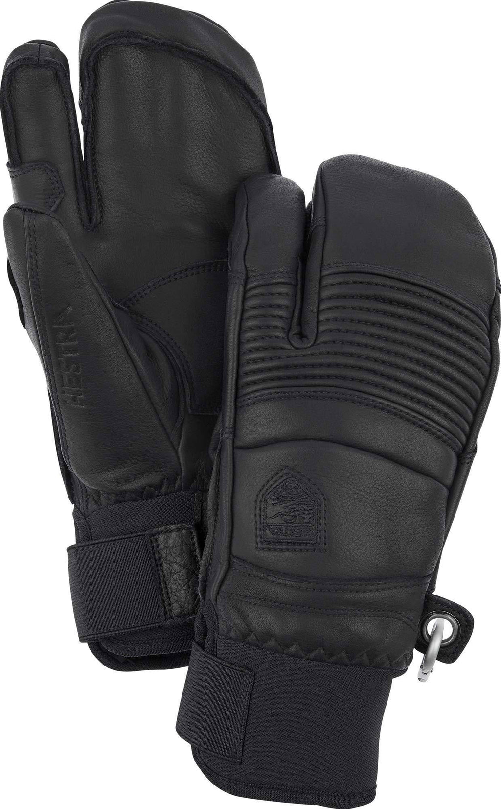 Black 3-Finger Leather Gloves O23769