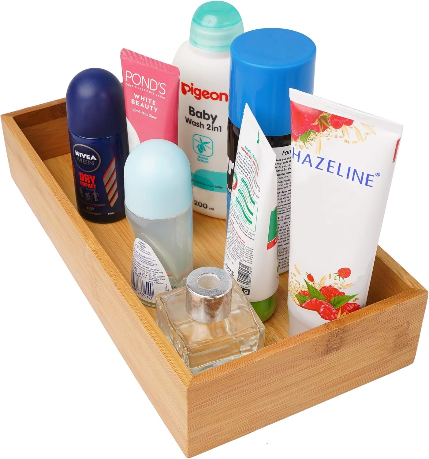 Bamboo Wood Drawer Organizer Tray Box Dividers Set, Pack of 2 M318