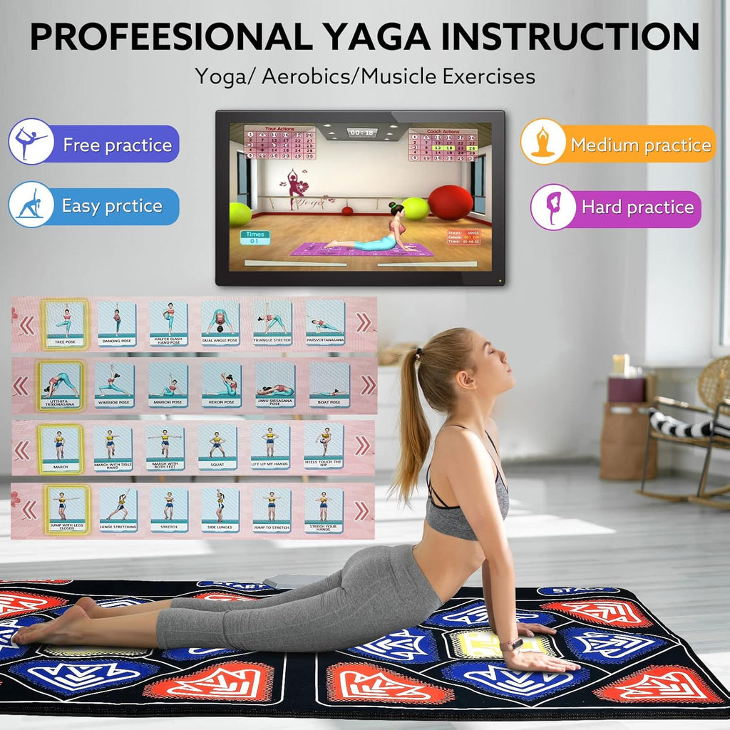 Electronic Dance Mat with HD Camera for HDMI Interface TV, Rechargeable Host & Remote Controller, Non-Slip Q52694