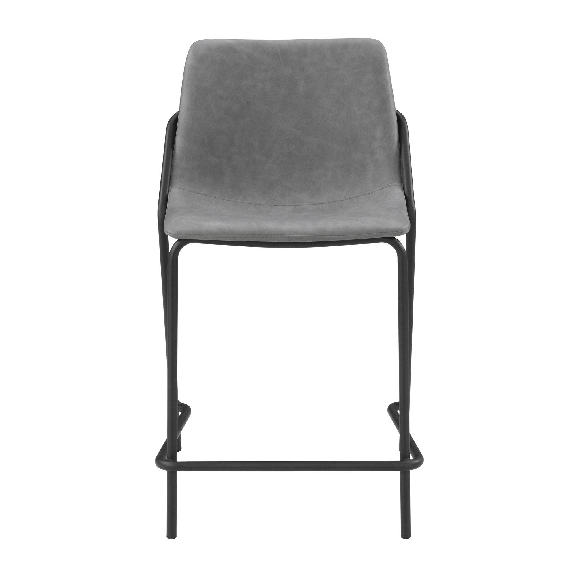 Grey Counter Height Stool Set of 2 D8479