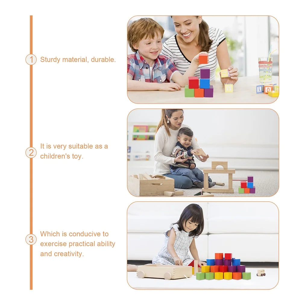 60pcs Colorful Wooden Building Blocks Stacking Game I29480
