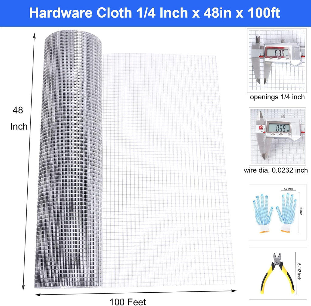 48x100 1/4 Inch 23Ga Galvanized Welded Wire Mesh Roll A544777