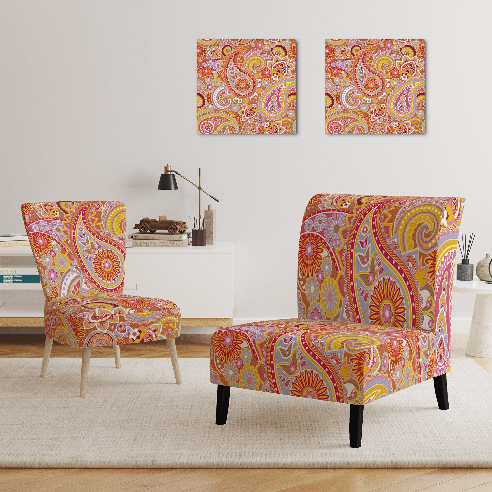 Upholstered Mid-Century Accent Chair W921