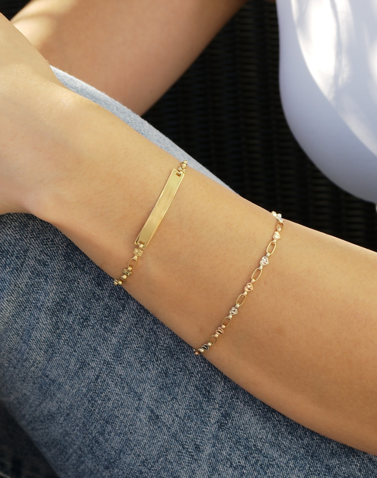 10K Yellow Gold Heart Chain Bracelet K8311