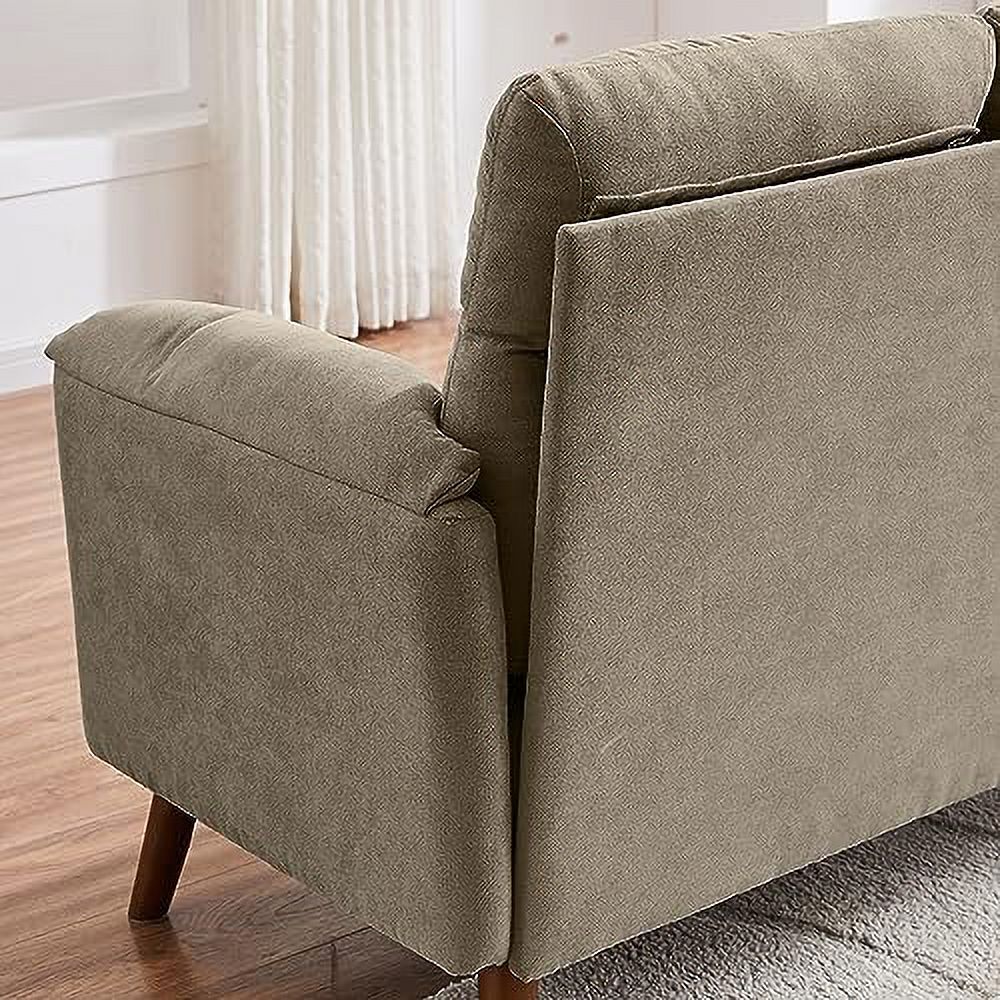50.6" Small Loveseat Sofa with Back Cushions and Wood Legs W844