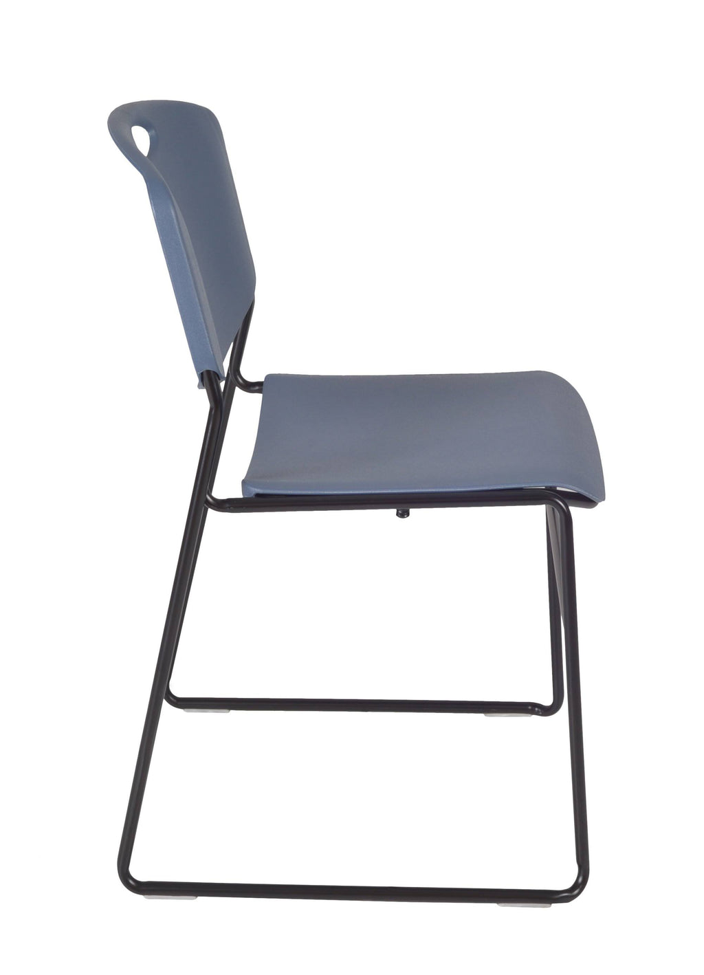 Cherry Training Table with 2 Blue Stack Chairs E507