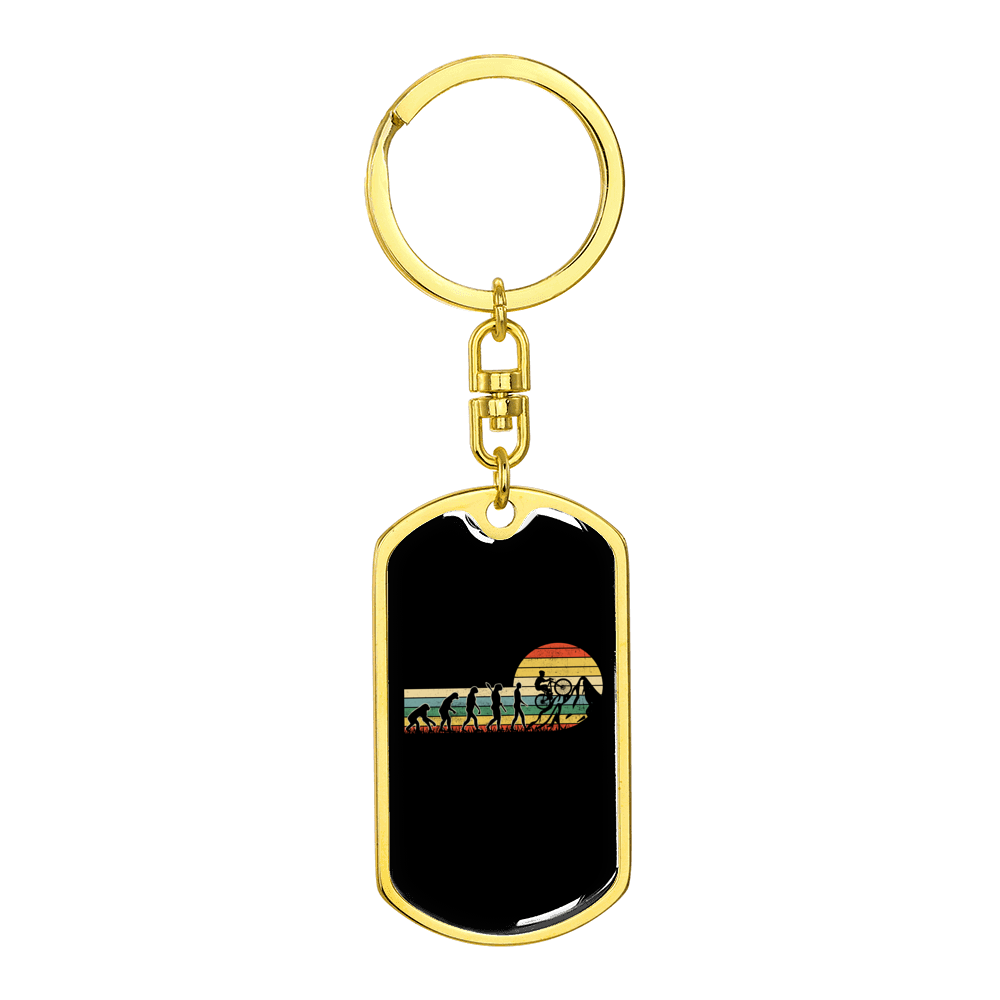 Stainless Steel or 18k Gold Swivel Dog Tag Keychain U8485