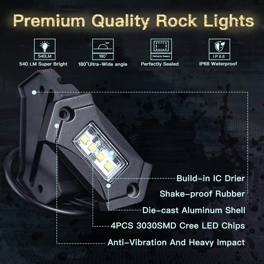 16Pods White LED Rock Lights W439584