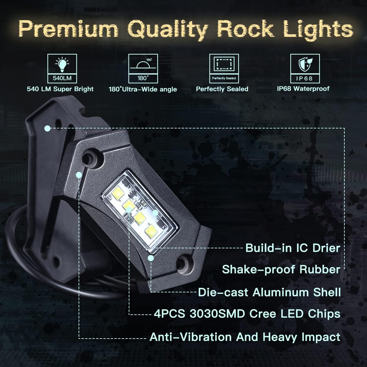 16Pods White LED Rock Lights W439584