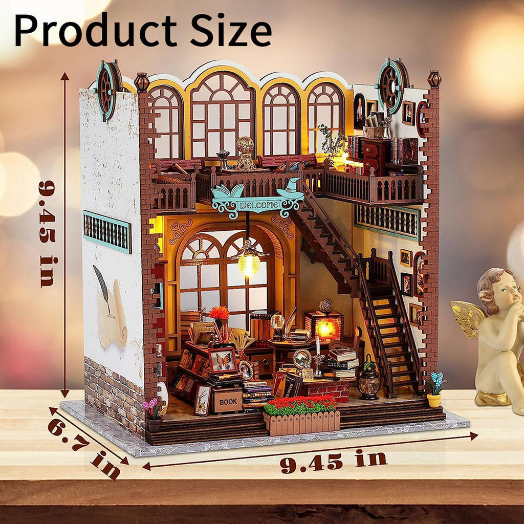 DIY Miniature Wooden Doll House Kit with Furniture and LED Decor C79909