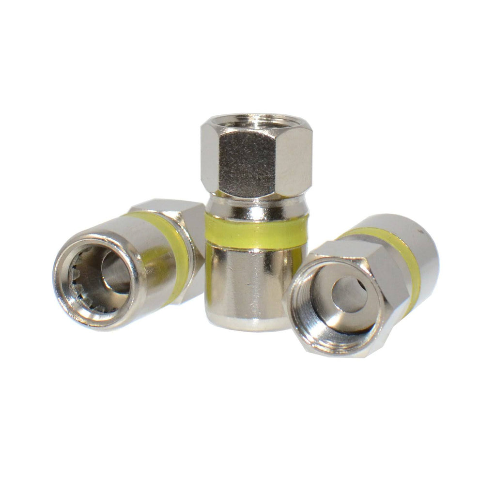 RG6 Quad Shield Coaxial Cable 500ft White with 50 Piece F-Type Compression Connectors W82842