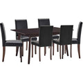 7 Piece Faux Leather Dining Set Cappuccino Black N84317