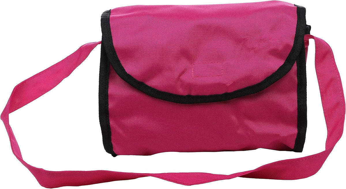 Hot Pink & Black Foldable Twin Doll Stroller with Basket L80521