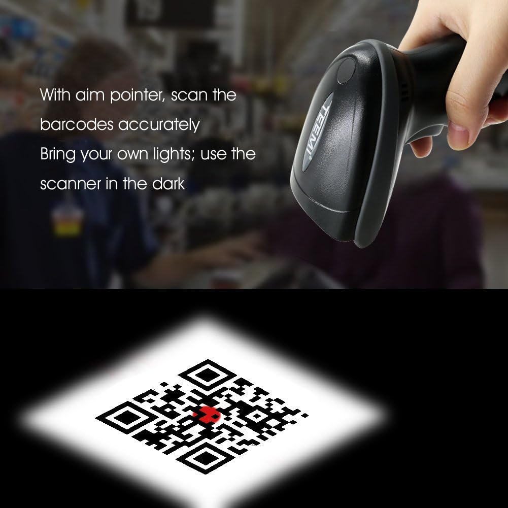 1D 2D Bluetooth Barcode Scanner with USB Cradle Charge Station G7301