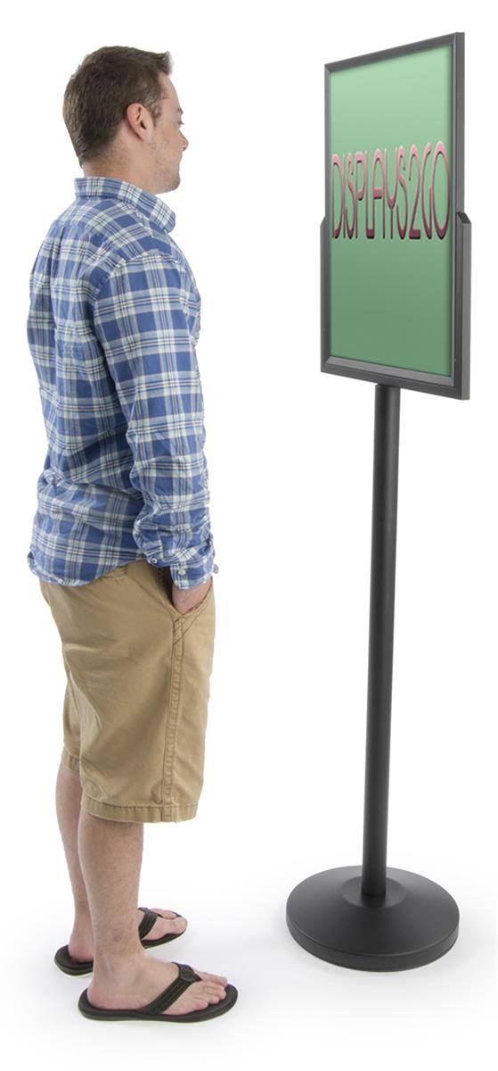 Black Heavy Duty Floor Sign Stand with Weighted Base R25894