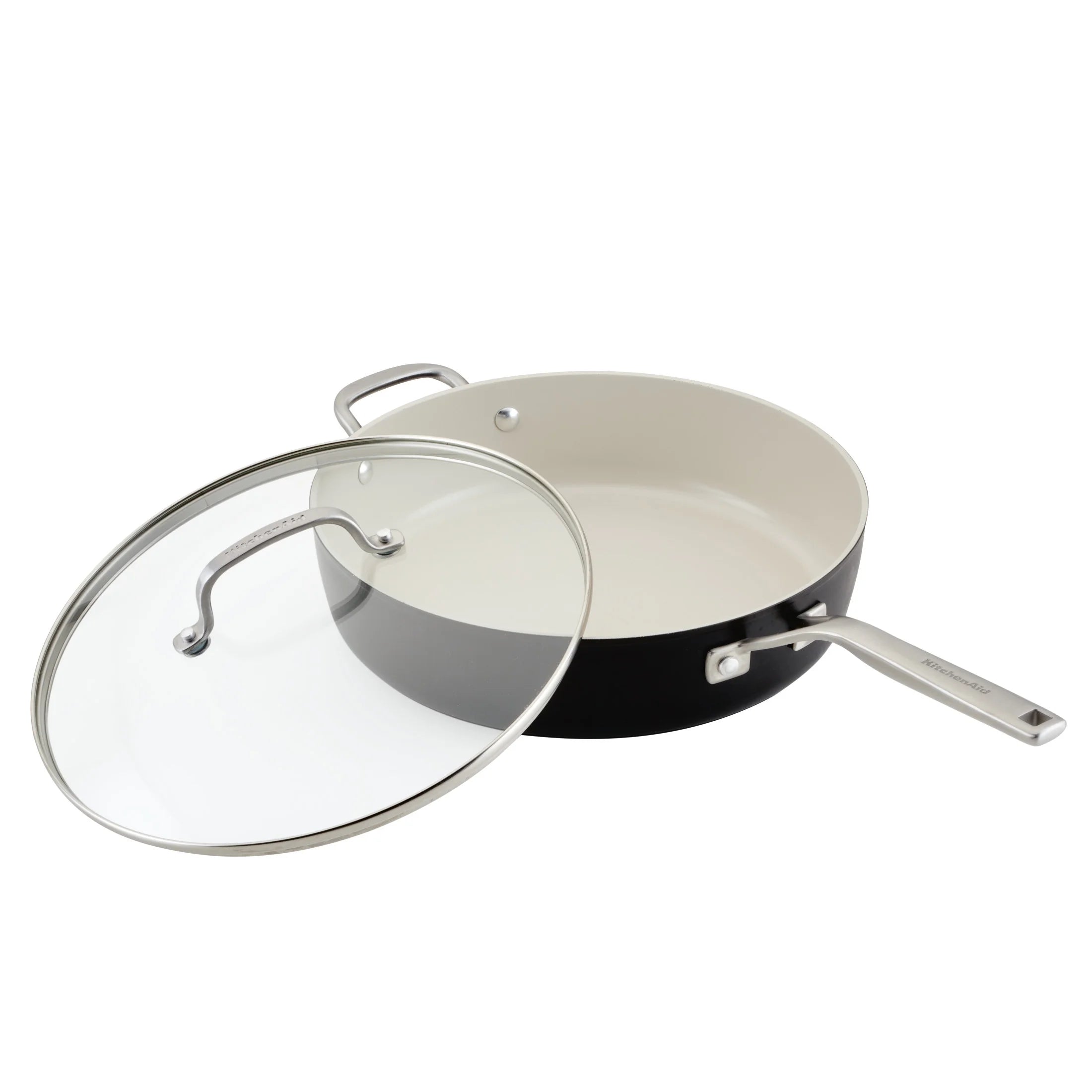 Matte Black 5 Quart Nonstick Ceramic Saute Pan with Lid Y79979