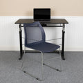 5 Pack Stack Chair with Air-Vent Back and Sled Base Navy B721