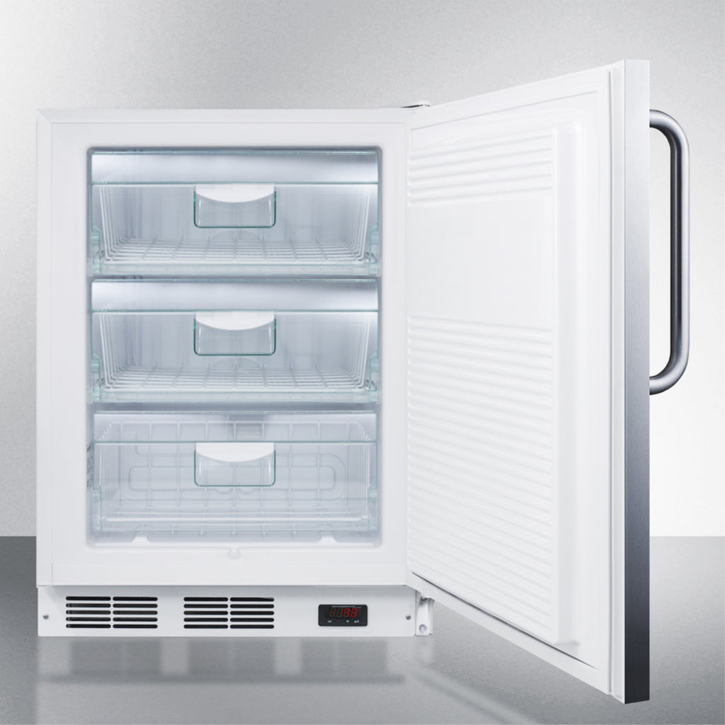 24 in. Wide Stainless Steel Manual Defrost Freezer with Lock O73399