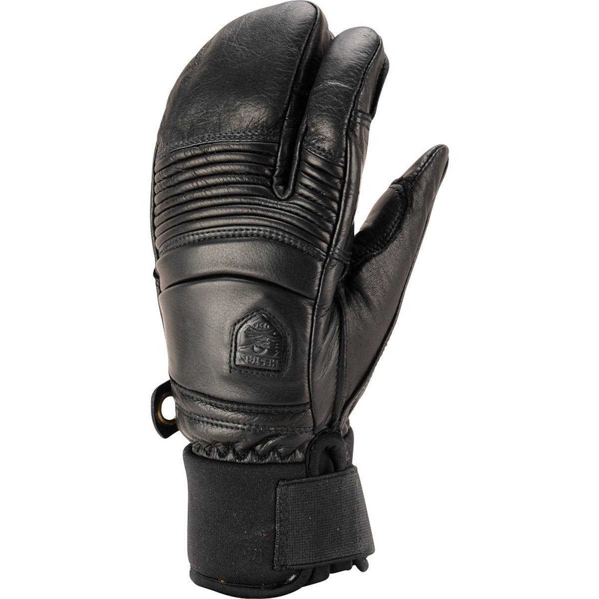 Black 3-Finger Leather Gloves O23769