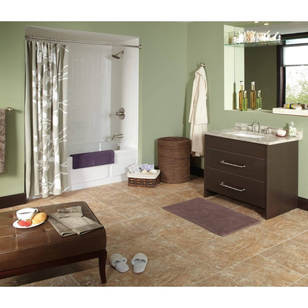 Stainless Two Handle Widespread Bathroom Faucet M648