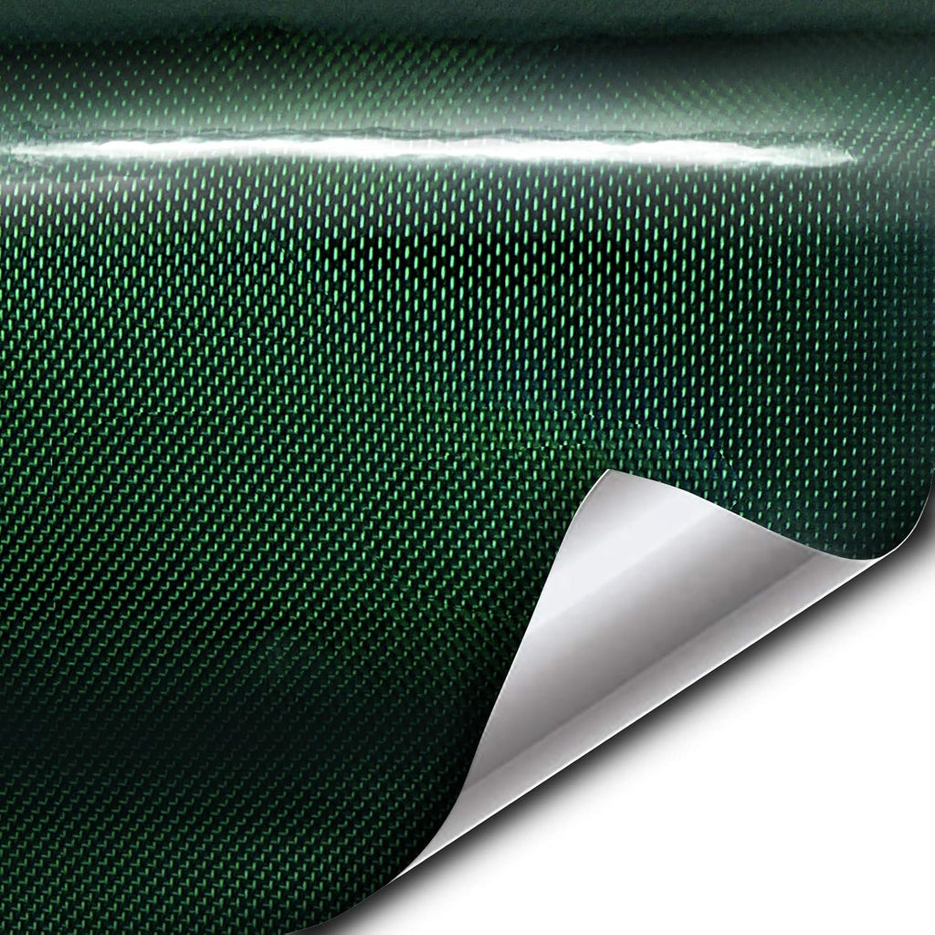 Green Holographic Weave High-Gloss Vinyl Car Wrap (3ft x 5ft) U537883