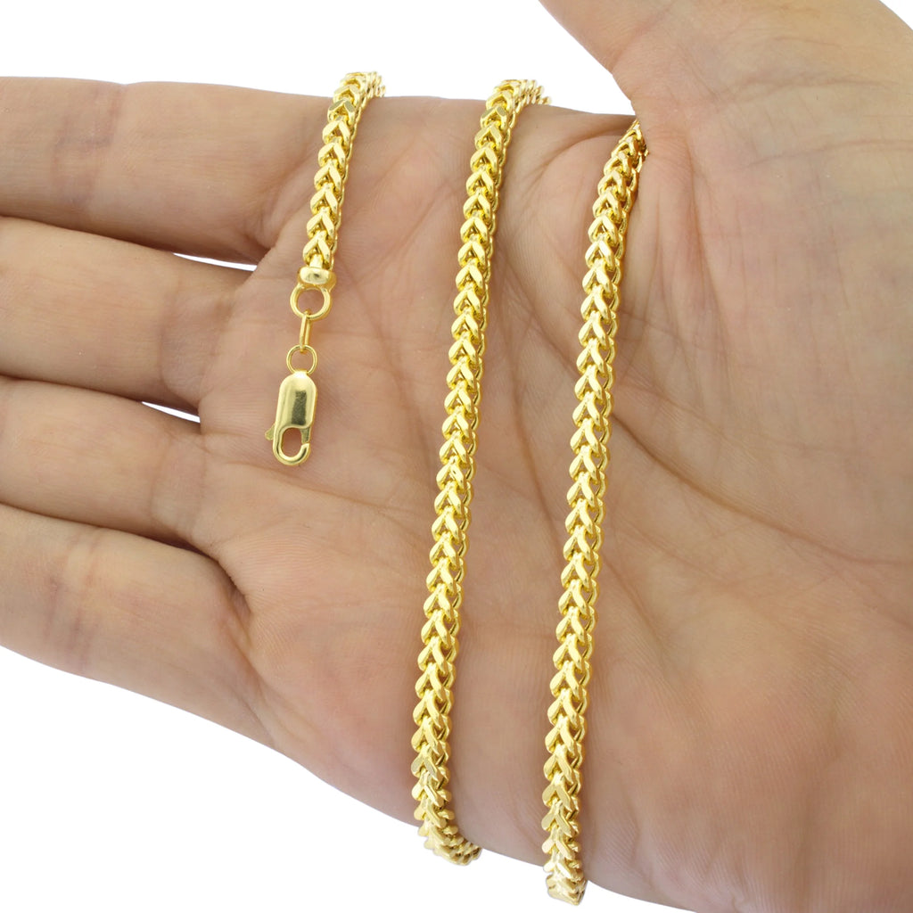 10k Yellow Gold 4mm Franco Chain Bracelet 7" - 9" M243