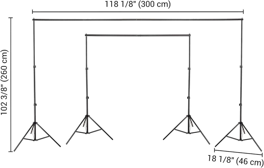 8.5x10ft Adjustable Backdrop Stand with Carry Bag H27056