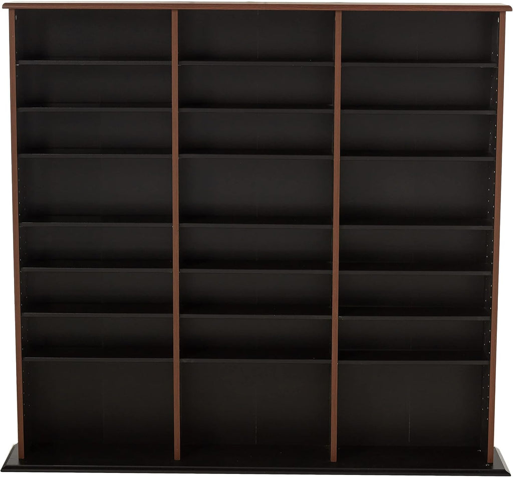 Triple Width Wall Storage Cabinet, Cherry and Black V4780