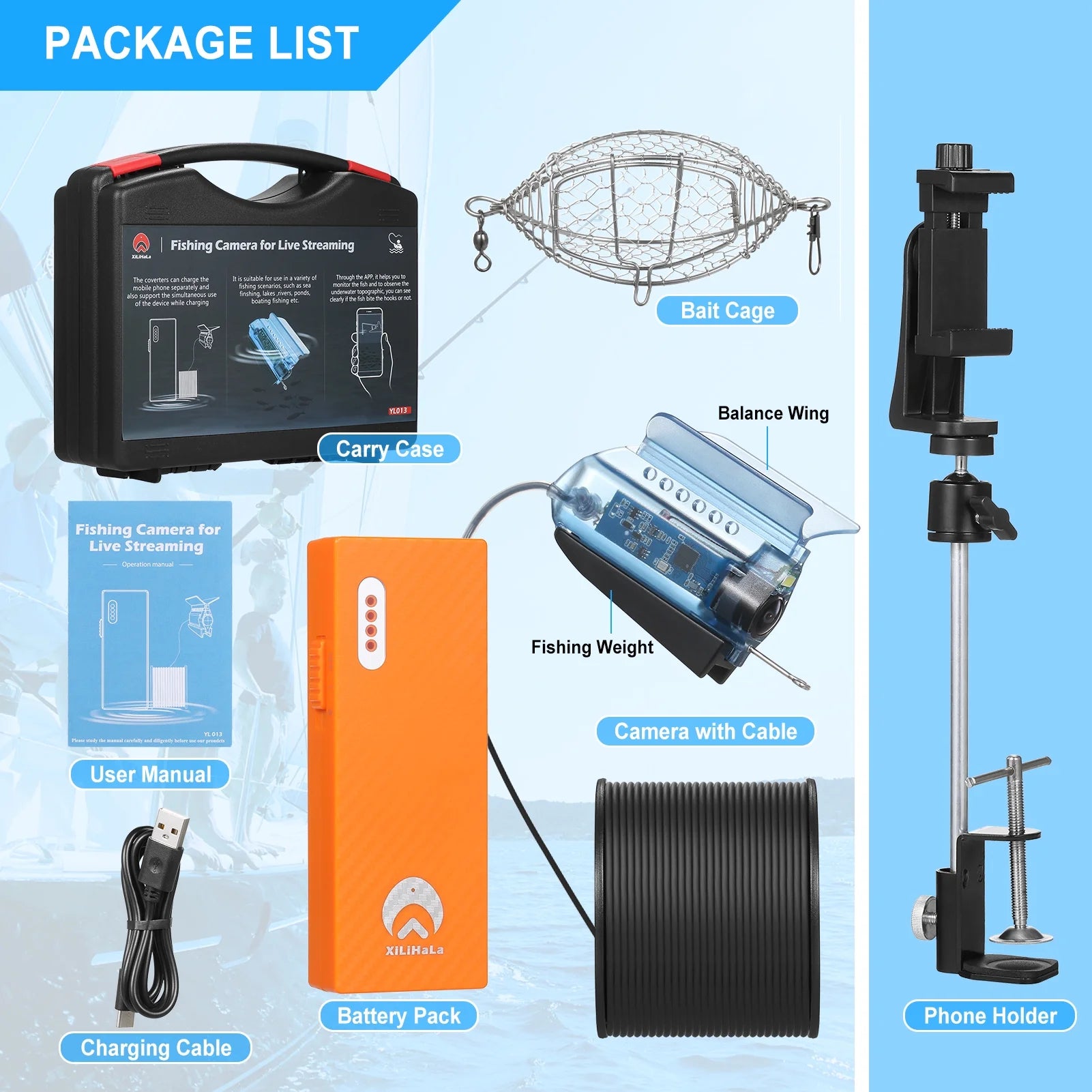 1080P Underwater Fishing Camera with 50M Cable W343