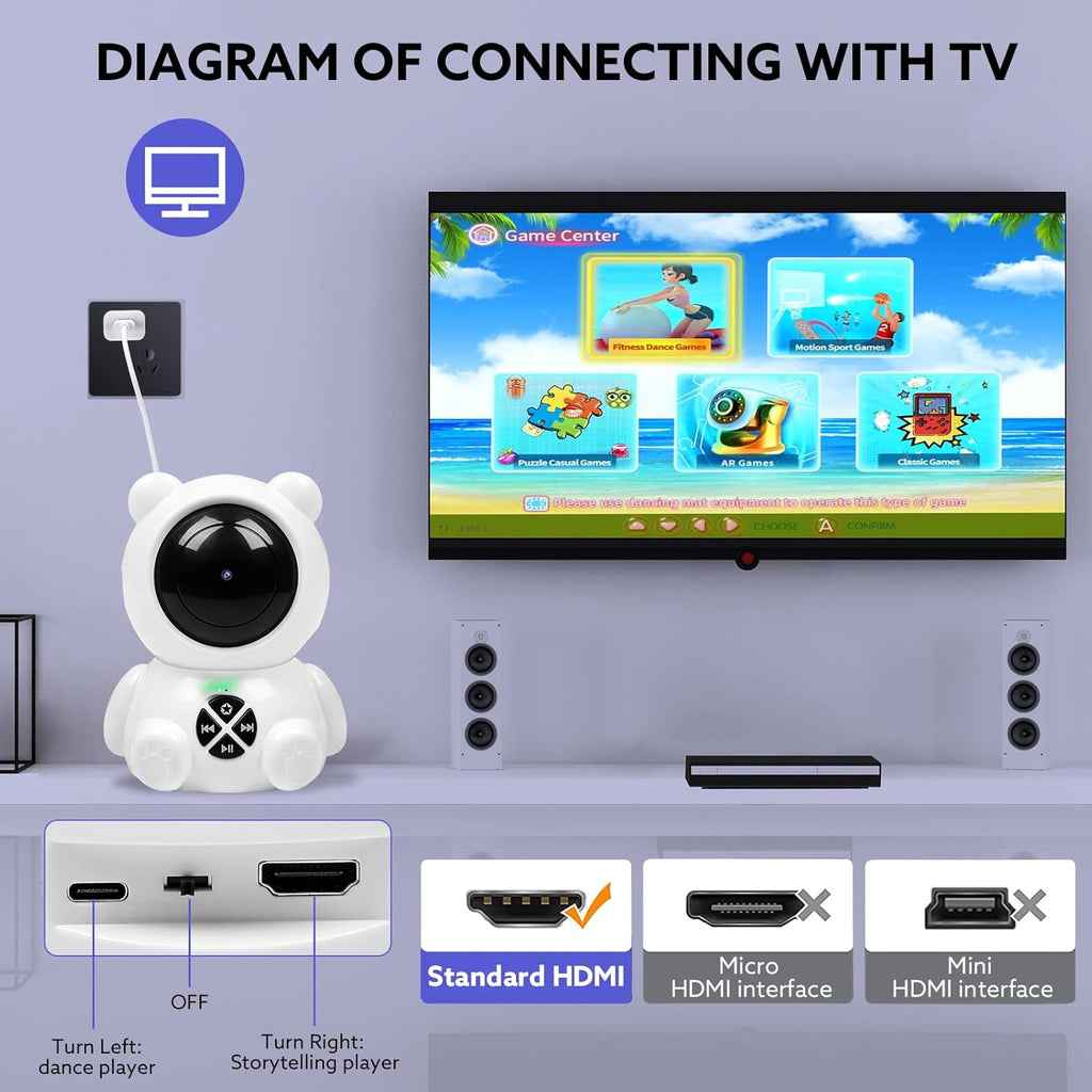 Electronic Dance Mat with HD Camera for HDMI Interface TV, Rechargeable Host & Remote Controller, Non-Slip Q52694