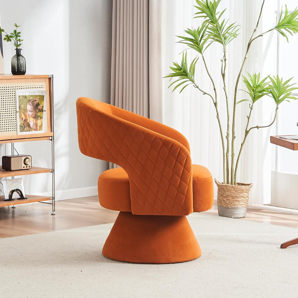 Green Velvet Swivel Barrel Chair N3914