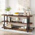 70.9 Inch Industrial Narrow Console Table with 3 Tier Storage Shelves W772091