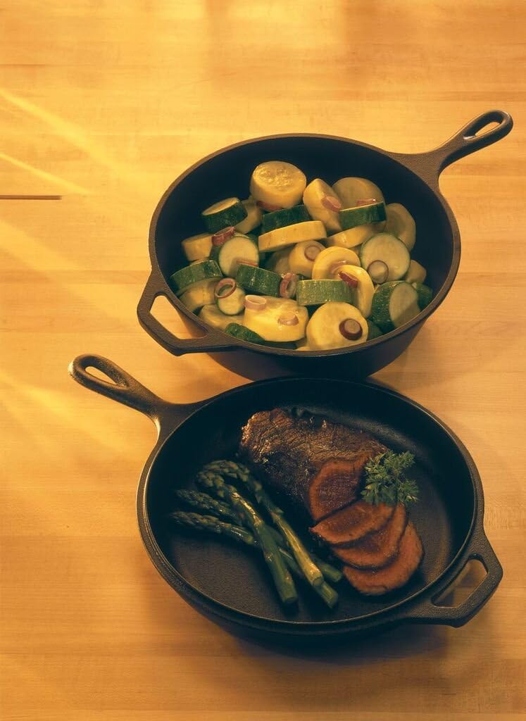 10.25 Black Cast Iron Combo Cooker Pack of 2 E580566
