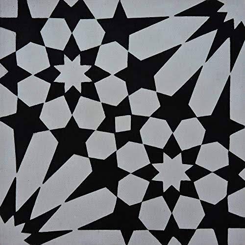 8x8 Handmade Cement Grey Black Tile D342