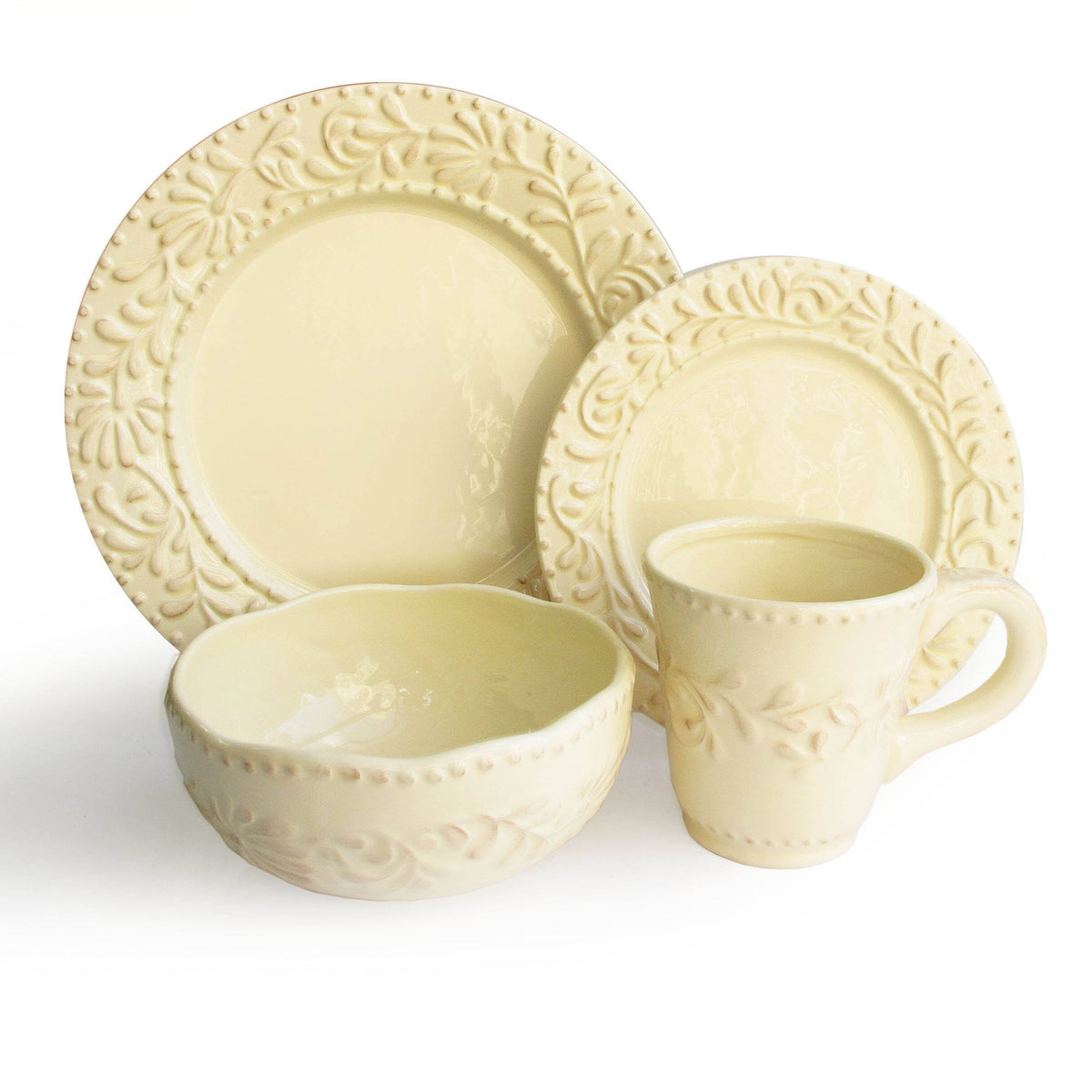 16 Piece White Round Dinnerware Set R1863