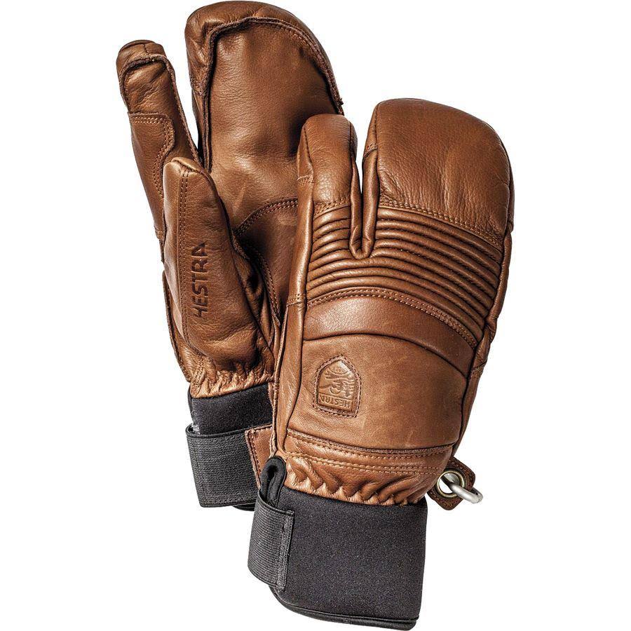 Black 3-Finger Leather Gloves O23769