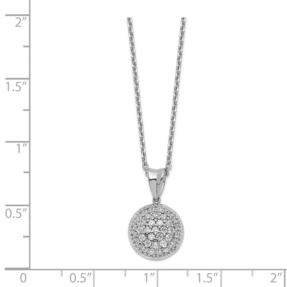 925 Sterling Silver CZ Circle 18in Necklace with Lobster Clasp C3019