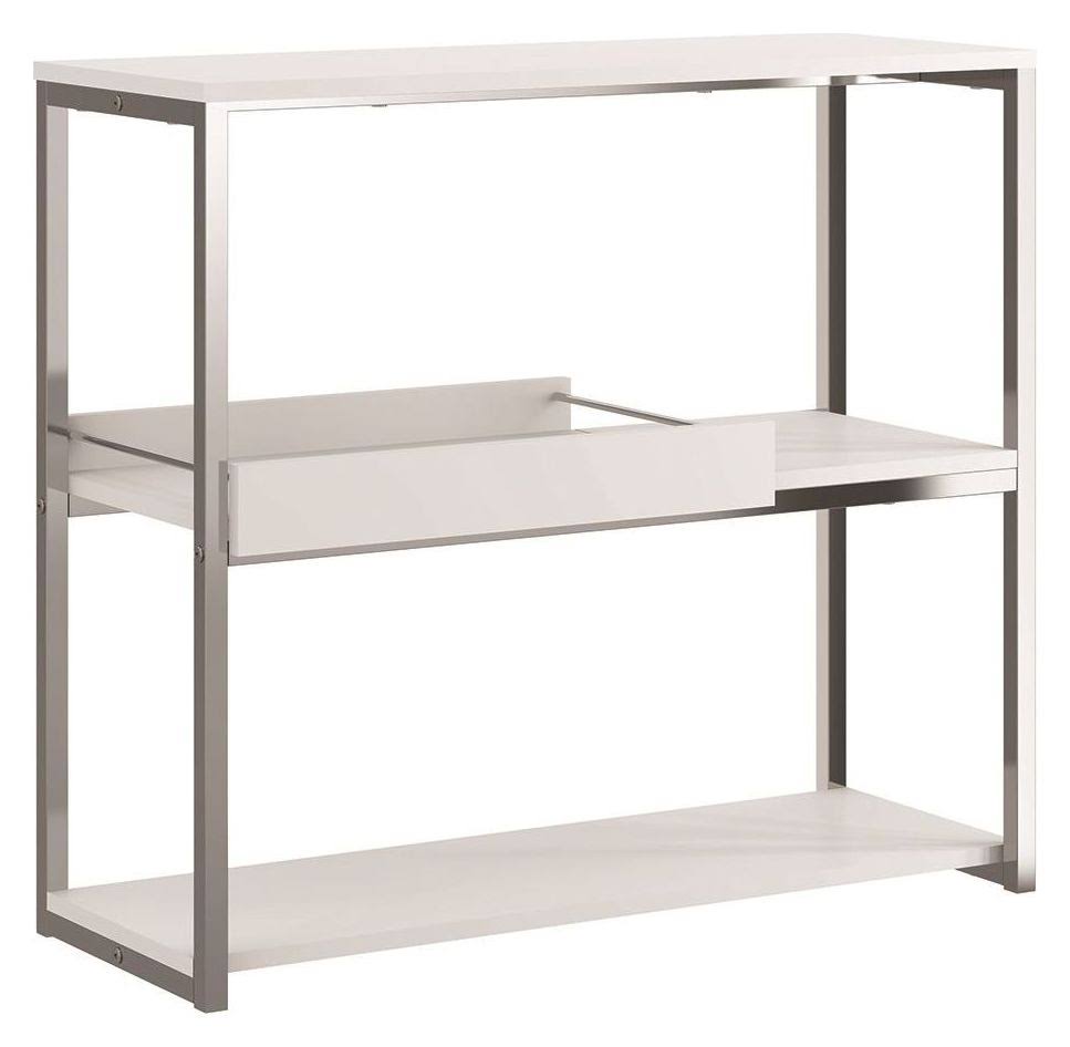 Matte White and Chrome Plated Console Table G738404
